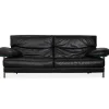 Schwarzes Arca Drei-Sitzer Ledersofa mit manueller Funktion von B&B Italia