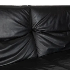 Schwarzes Arca Drei-Sitzer Ledersofa mit manueller Funktion von B&B Italia