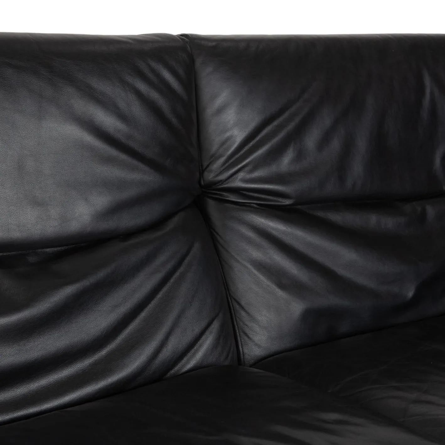 Schwarzes Arca Drei-Sitzer Ledersofa mit manueller Funktion von B&B Italia