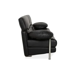 Schwarzes Arca Drei-Sitzer Ledersofa mit manueller Funktion von B&B Italia