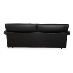 Schwarzes Arca Drei-Sitzer Ledersofa mit manueller Funktion von B&B Italia