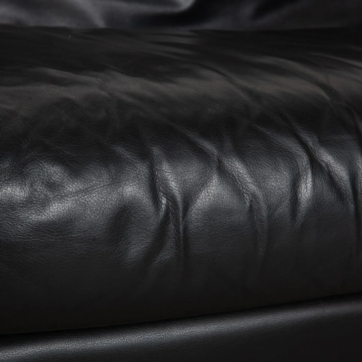 Schwarzes Arca Drei-Sitzer Ledersofa mit manueller Funktion von B&B Italia
