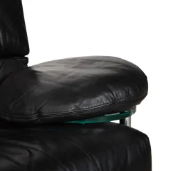 Schwarzes Arca Drei-Sitzer Ledersofa mit manueller Funktion von B&B Italia