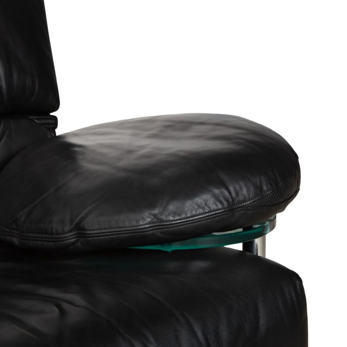 Schwarzes Arca Drei-Sitzer Ledersofa mit manueller Funktion von B&B Italia
