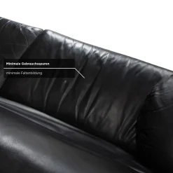 Schwarzes Arca Drei-Sitzer Ledersofa mit manueller Funktion von B&B Italia