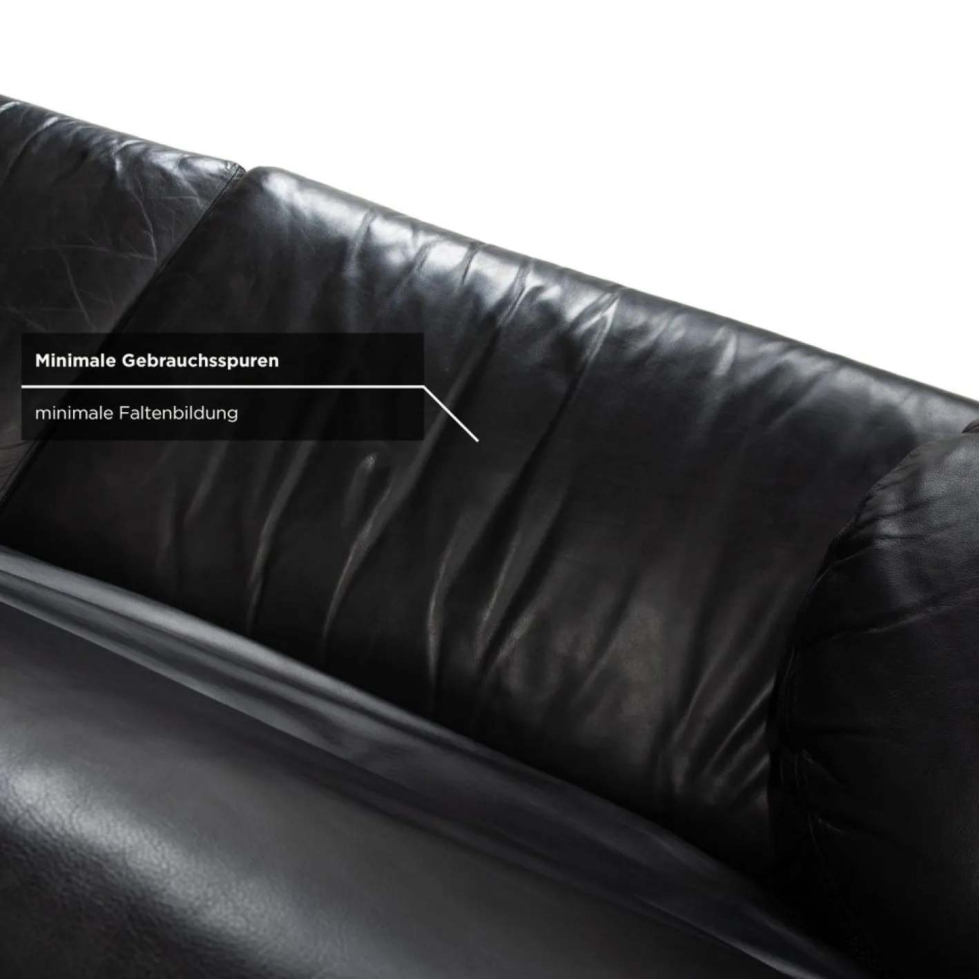 Schwarzes Arca Drei-Sitzer Ledersofa mit manueller Funktion von B&B Italia