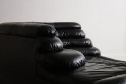 Schwarzes DS-1025 Terrazza Ledersofa von Ubald Klug für de Sede, 1970er