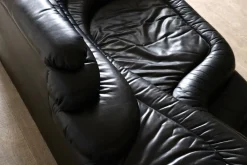 Schwarzes DS-1025 Terrazza Ledersofa von Ubald Klug für de Sede, 1970er