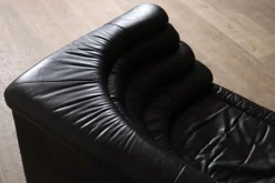 Schwarzes DS-1025 Terrazza Ledersofa von Ubald Klug für de Sede, 1970er