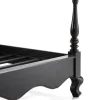 Schwarzes ebonisiertes Queensize-Bett aus Mahagoni im Louis XV-Stil