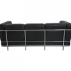Schwarzes LC2 3-Sitzer Ledersofa von Le Corbusier, 2000er