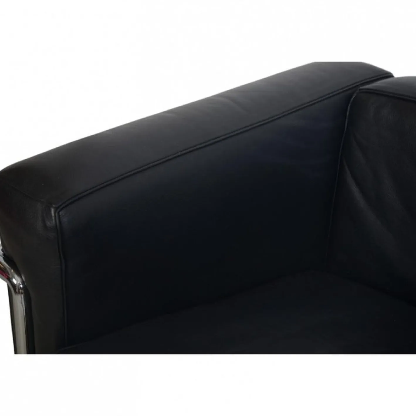 Schwarzes LC2 3-Sitzer Ledersofa von Le Corbusier, 2000er