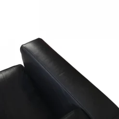 Schwarzes LC2 3-Sitzer Ledersofa von Le Corbusier, 2000er