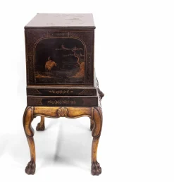 Schwarze und vergoldete japanische Chinoiserie Kommode, 1920er