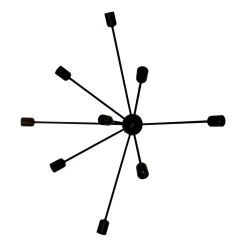 Schwarze Vintage Sputnik Wandlampe mit 9 Armen von Juanma Lizana