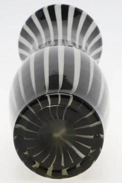 Schwarz-weiße Zebra Vase von Leonardo Talarico, 1970er