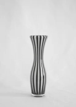 Schwarz-weiße Zebra Vase von Leonardo Talarico, 1970er