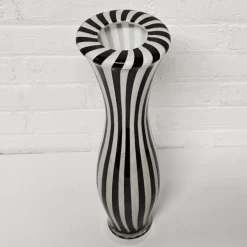 Schwarz-weiße Zebra Vase von Leonardo Talarico, 1970er