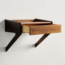Schwebender Teak Nachttisch von Sigfred Omann für Ølholm Møbelfabrik, 1960er