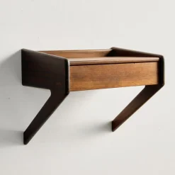Schwebender Teak Nachttisch von Sigfred Omann für Ølholm Møbelfabrik, 1960er