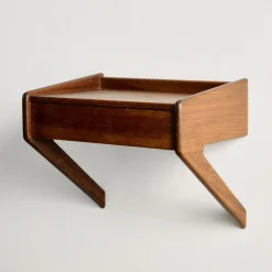 Schwebender Teak Nachttisch von Sigfred Omann für Ølholm Møbelfabrik, 1960er