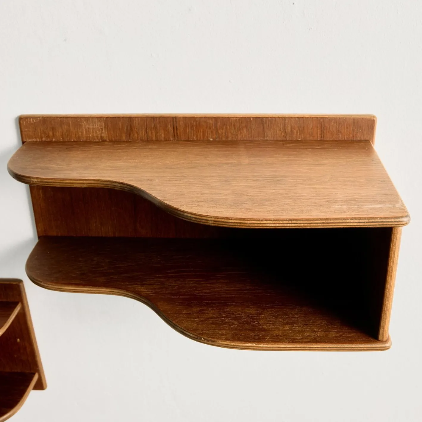 Schwebende Teak Nachttische, 1960er, 2er Set