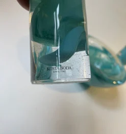Schwedische Blaue Atoll Schale & Kerzenhalter aus Kunstglas von Anna Ehrner für Kosta Boda, 1980er, 3er Set