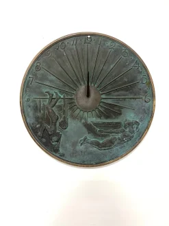 Schwedische Grace Sonnenuhr aus patinierter Bronze von Ulla Fogelklou-Skogh, 1930er