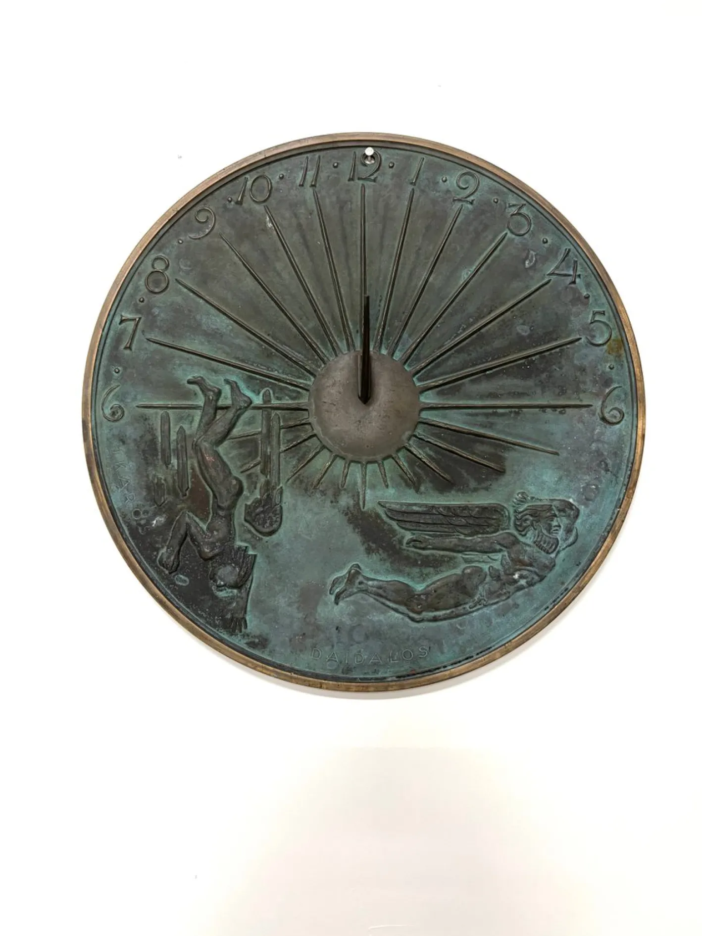 Schwedische Grace Sonnenuhr aus patinierter Bronze von Ulla Fogelklou-Skogh, 1930er