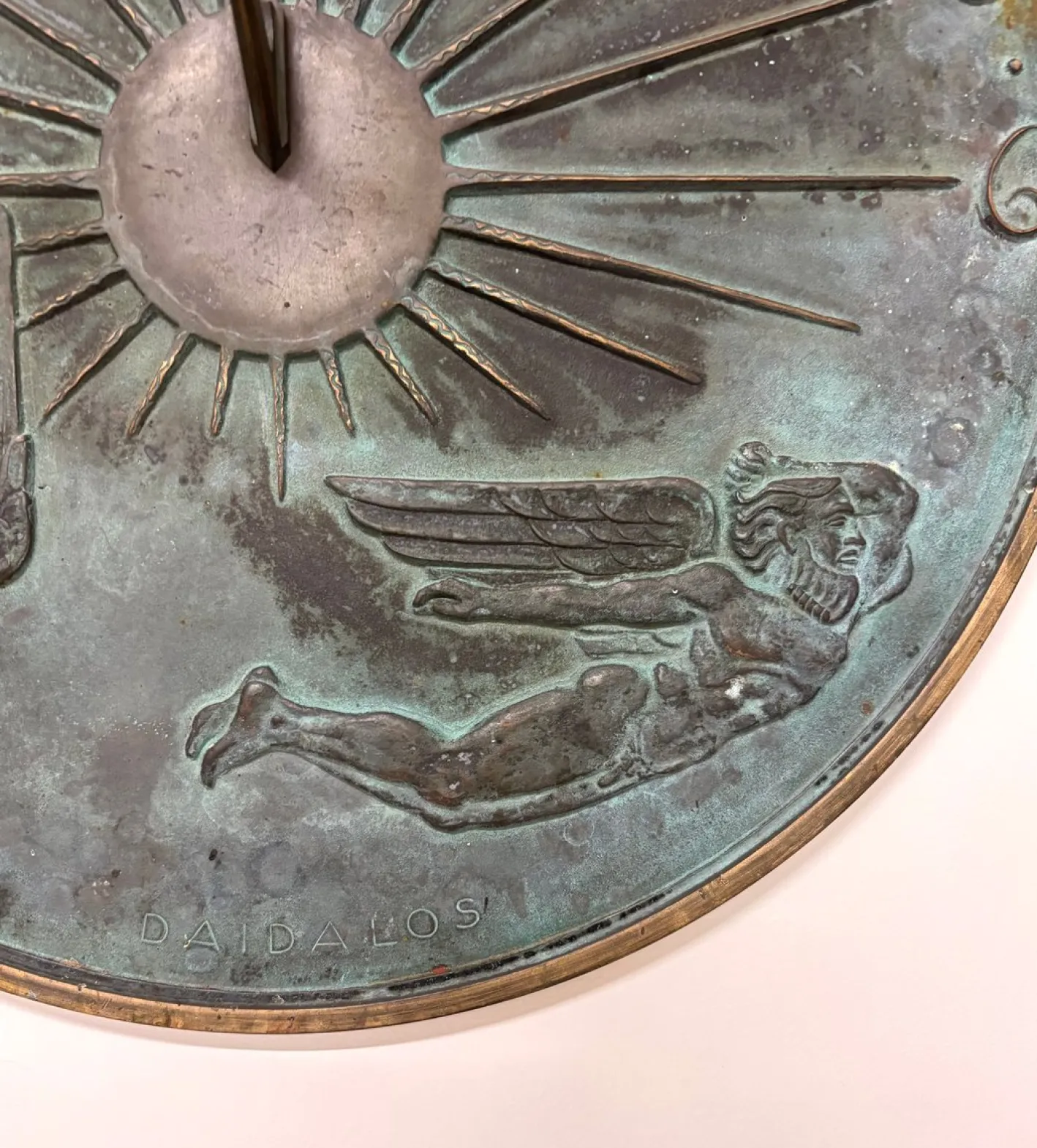Schwedische Grace Sonnenuhr aus patinierter Bronze von Ulla Fogelklou-Skogh, 1930er