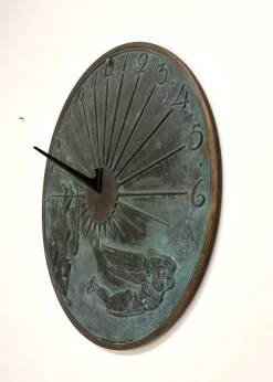 Schwedische Grace Sonnenuhr aus patinierter Bronze von Ulla Fogelklou-Skogh, 1930er