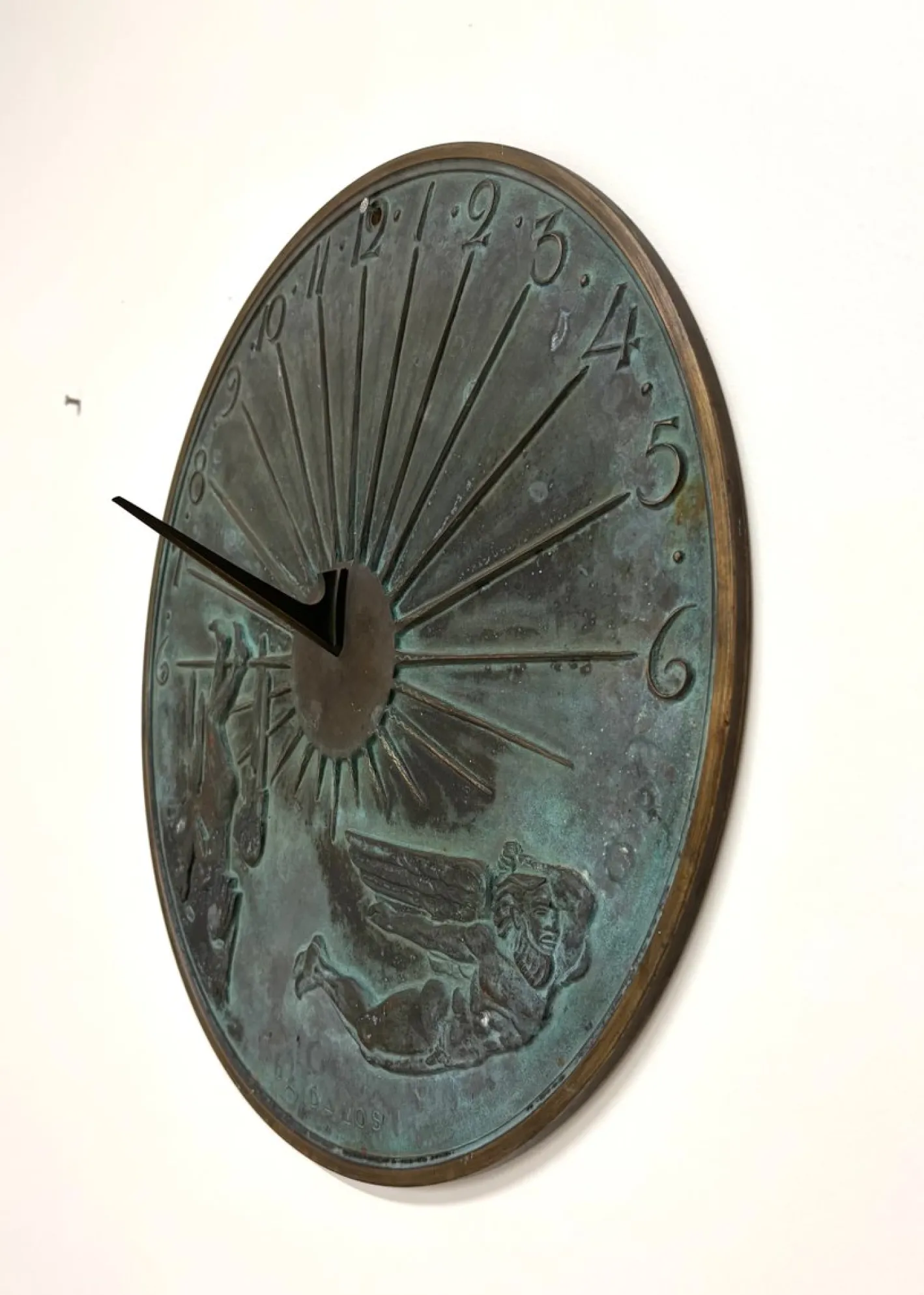Schwedische Grace Sonnenuhr aus patinierter Bronze von Ulla Fogelklou-Skogh, 1930er
