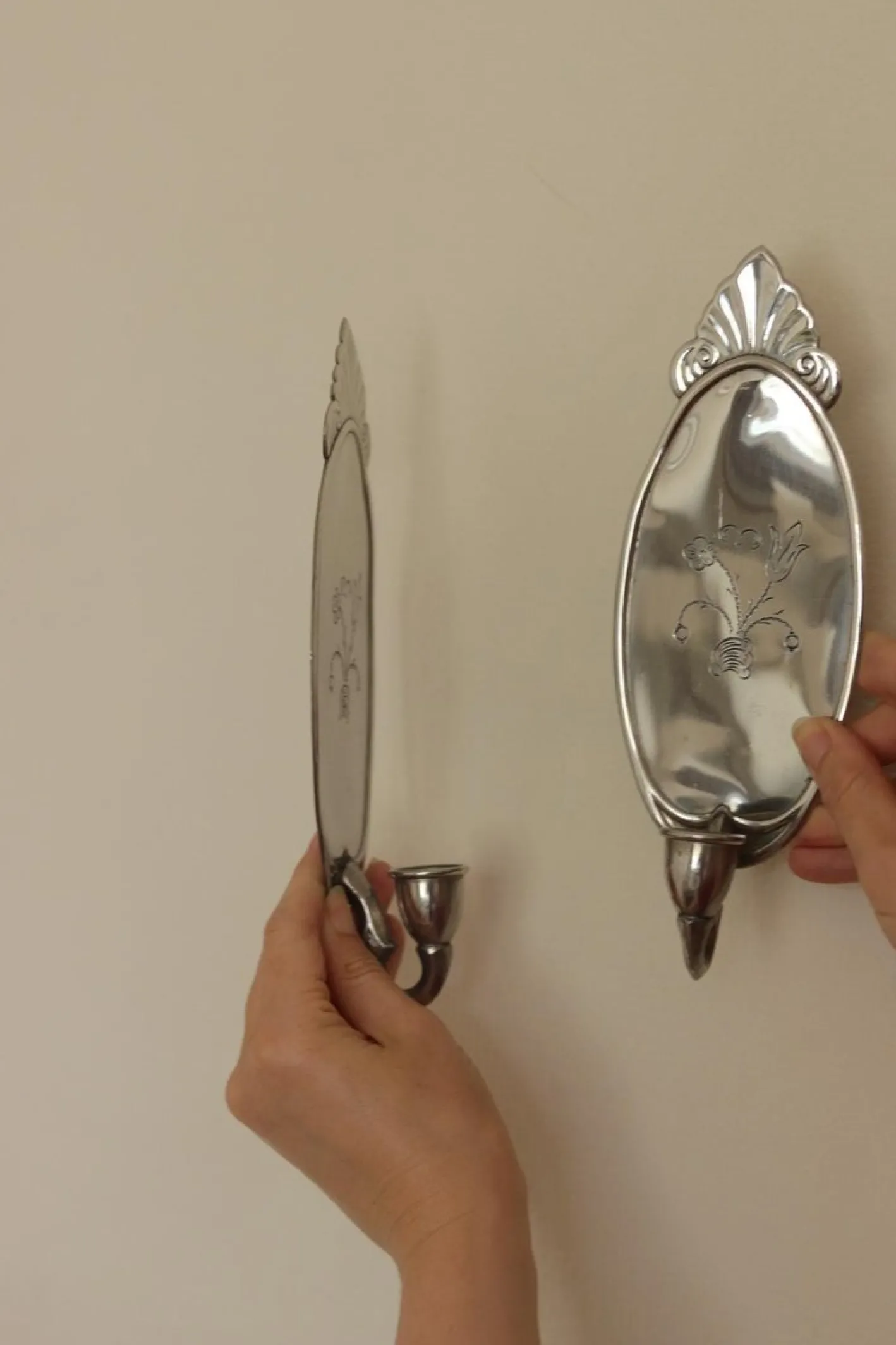 Schwedische Mid-Century Wandleuchten aus Zinn von Svenskt Tenn, 2er Set