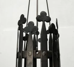 Schwedischer Mid-Century Kerzenleuchter aus Schmiedeeisen & Glas von Bertil Vallien & Axel Stromberg für Kosta Boda & Bolin Smide, 1960er
