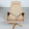 Schwedischer Mona Roto Drehstuhl aus Buche & Cognacfarbenem Leder von Sam Larsson, 1970er