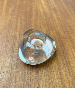 Schwedischer Vintage Kerzenhalter aus Glas von Orrefors