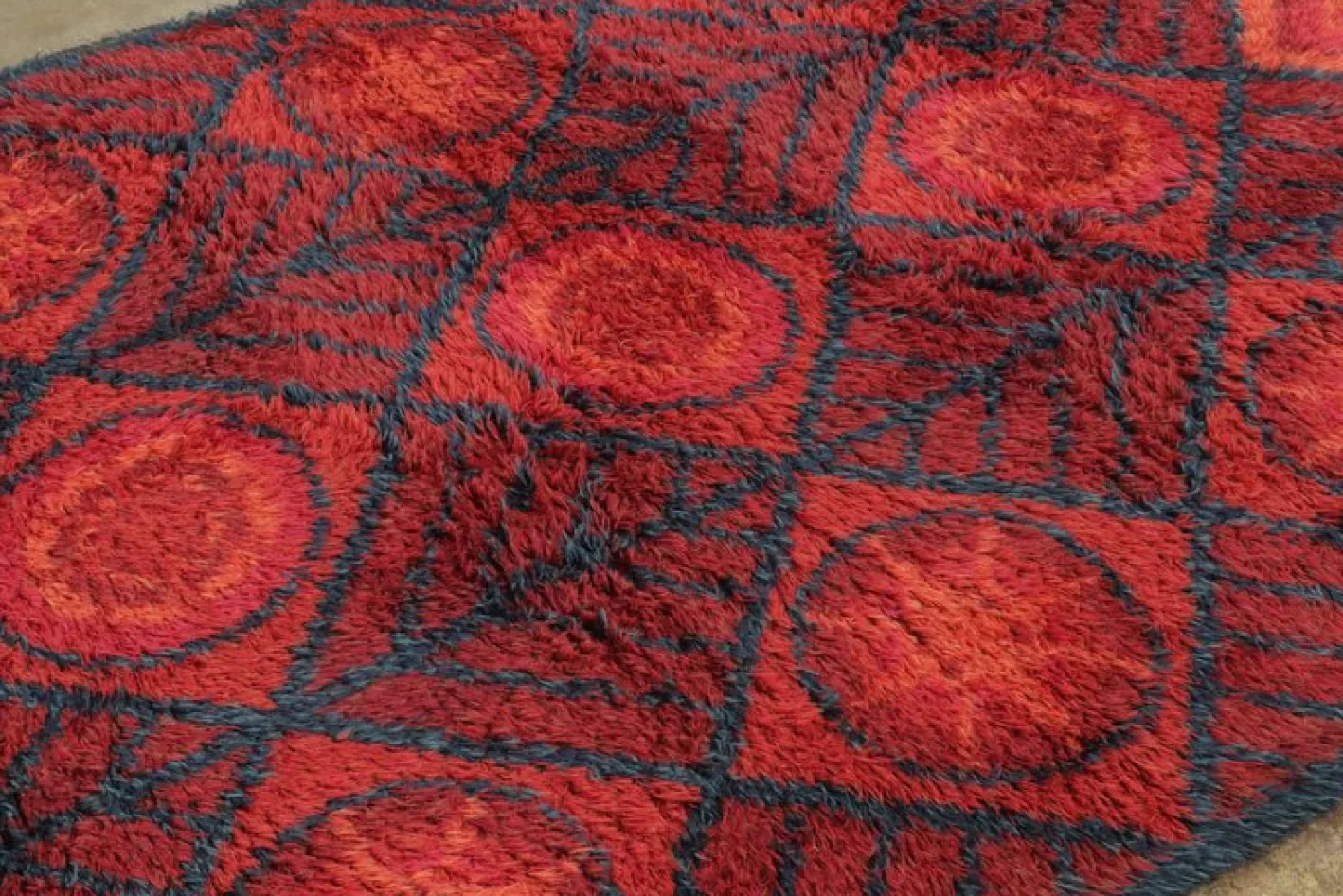 Schwedischer Vintage Rya Wollteppich von Rug&Kelim, 1950er
