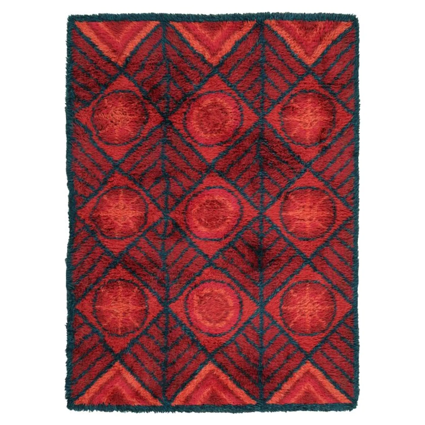 Schwedischer Vintage Rya Wollteppich von Rug&Kelim, 1950er