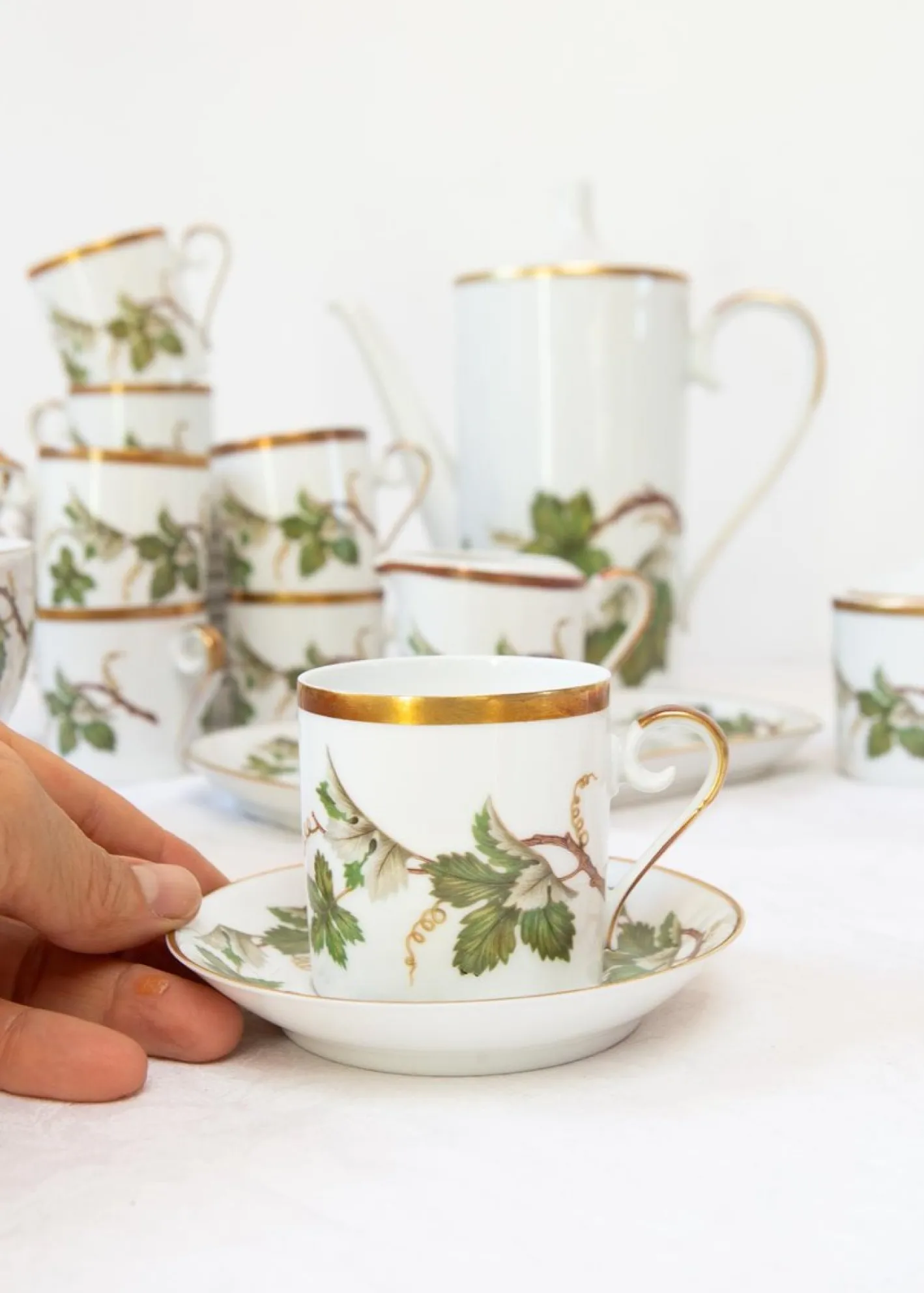 Schwedisches Kaffeeservice aus Porzellan von Hackefors, 1970er, 29 . Set