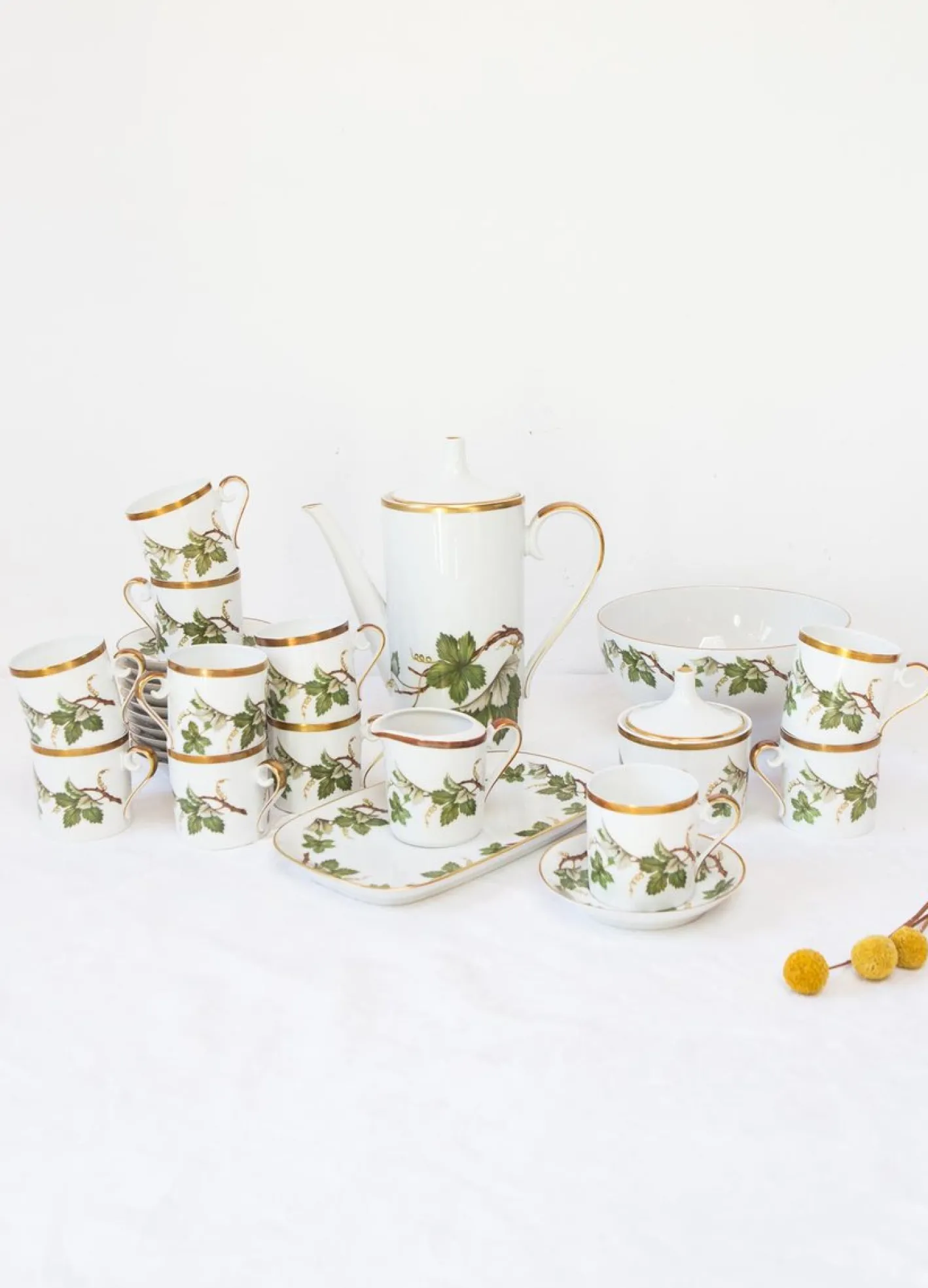 Schwedisches Kaffeeservice aus Porzellan von Hackefors, 1970er, 29 . Set