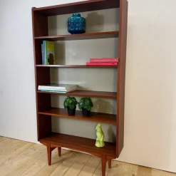 Schwedisches Teak Bücherregal mit Fünf Regalen, 1960