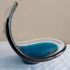 Schwedische Vintage Coquille Art Glasschale von Flygsfors, 1960er