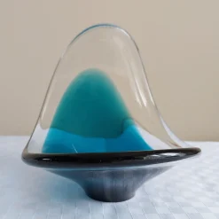 Schwedische Vintage Coquille Art Glasschale von Flygsfors, 1960er