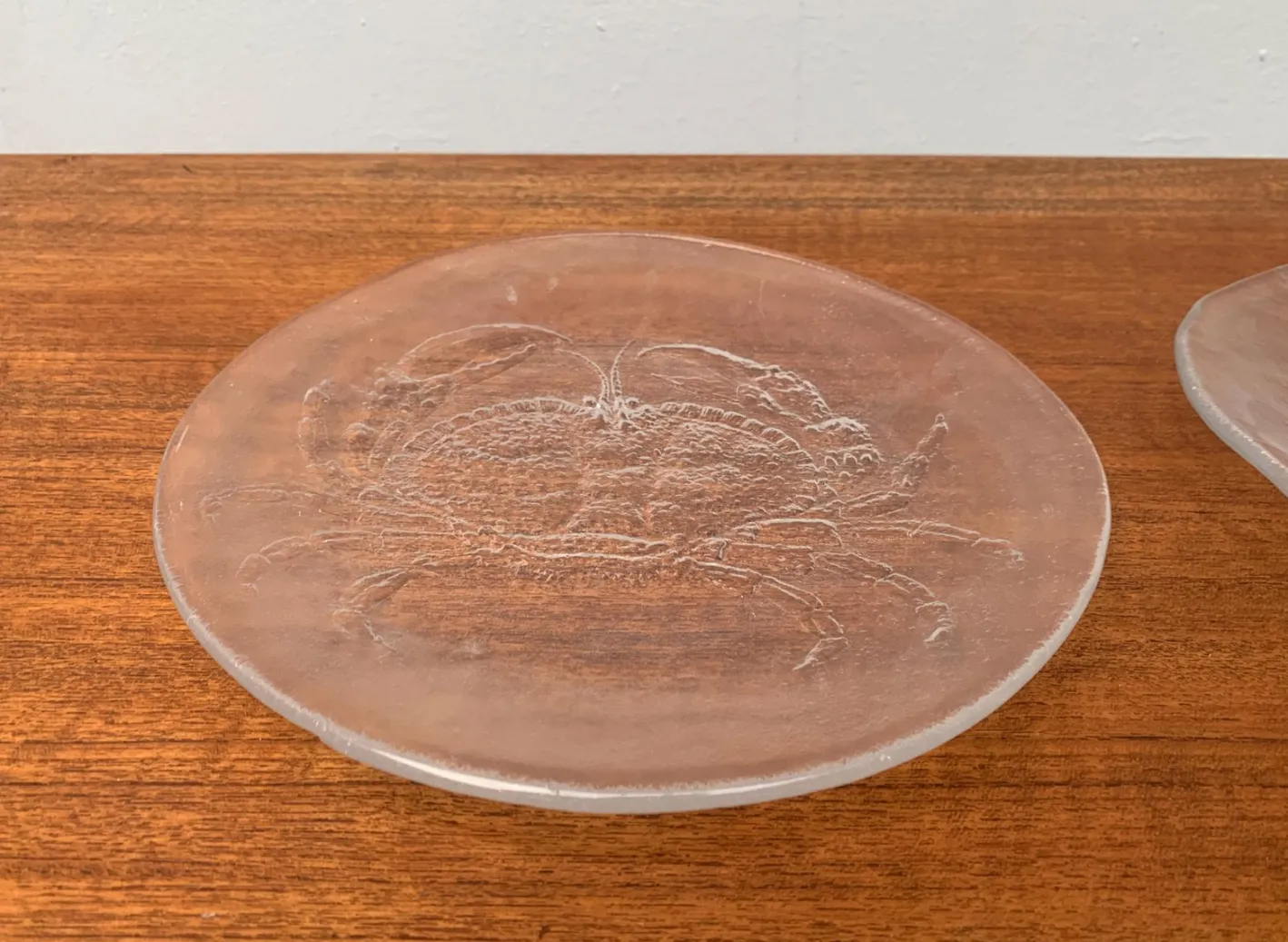 Schwedische Vintage Glas Teller & Krabben Teller von Ann Wärff für Kosta Boda, 7er Set
