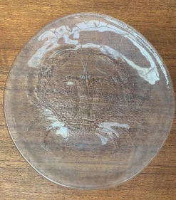 Schwedische Vintage Glas Teller & Krabben Teller von Ann Wärff für Kosta Boda, 7er Set