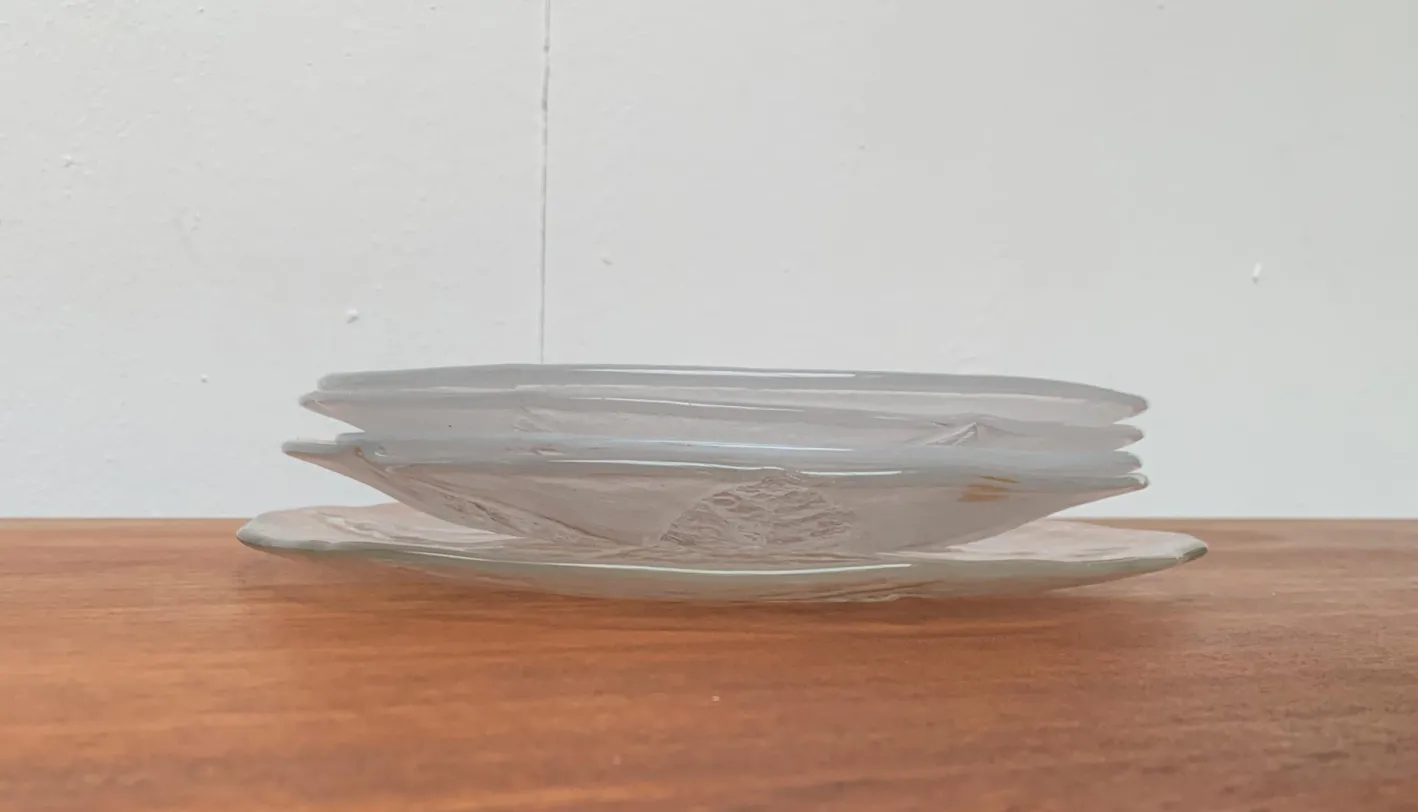 Schwedische Vintage Glas Teller & Krabben Teller von Ann Wärff für Kosta Boda, 7er Set