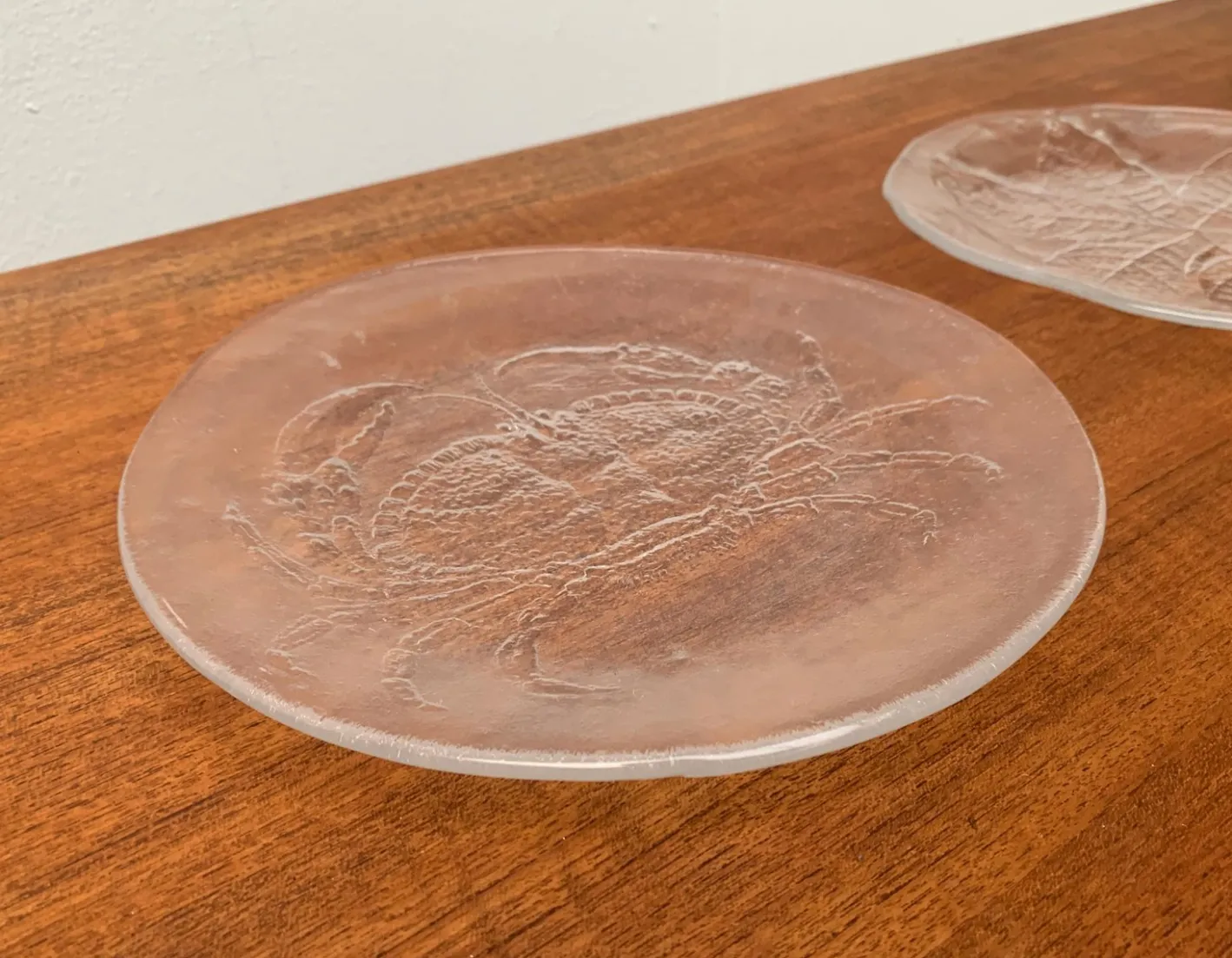 Schwedische Vintage Glas Teller & Krabben Teller von Ann Wärff für Kosta Boda, 7er Set