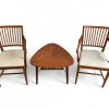 Schwedische Vintage Stühle & Dreieckiger Couchtisch von Carl Malmsten für Bodafors, 1950er, 3er Set