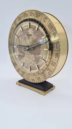 Schweizer Condor Tischuhr mit Weltkarte, 1950er