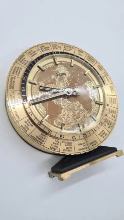 Schweizer Condor Tischuhr mit Weltkarte, 1950er